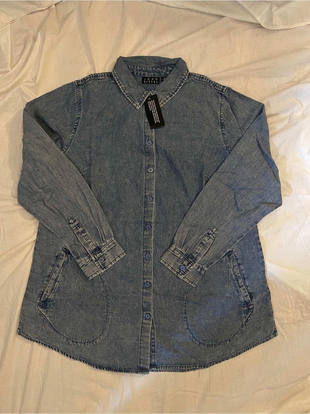 Joan Rivers Light Blue Denim Button-Front Jacket
